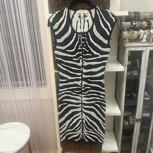 Michael Kors Black and White Patterned Top